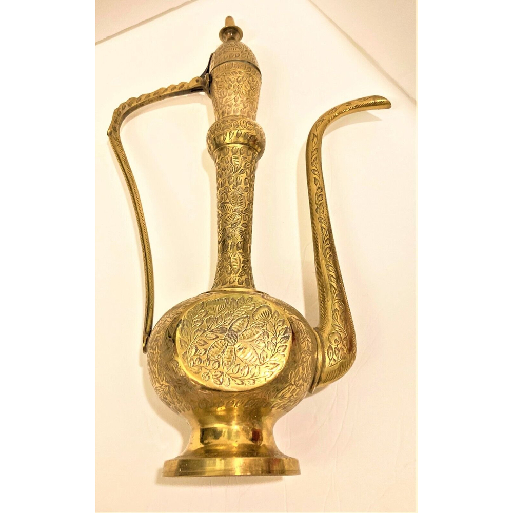 MCM Sarna Brass India 206-18R Solid Brass Indian Surahi 18" 70s Vintage Retro